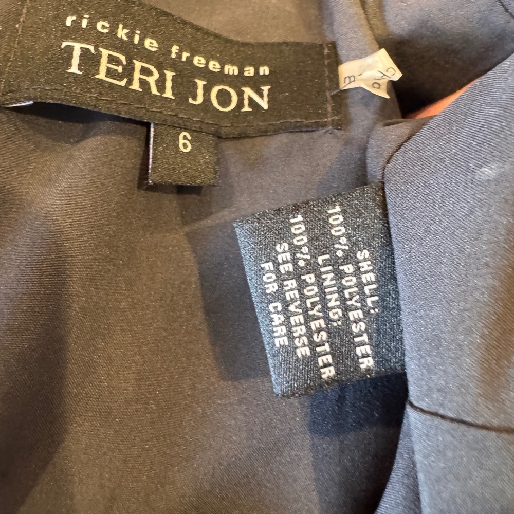 Teri Jon Rickie Freeman Charcoal Gray Button Front Blazer Midi Dress Size 6 - Picture 4 of 6